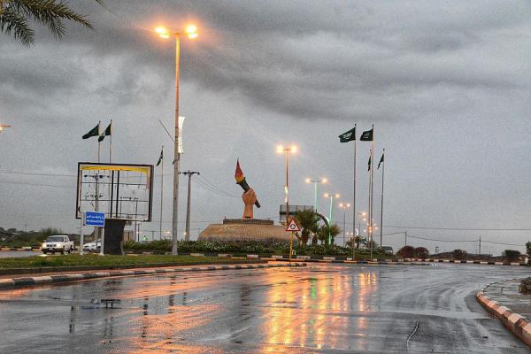 أمطار رعدية مصحوبة برياح شديدة على منطقة نجران