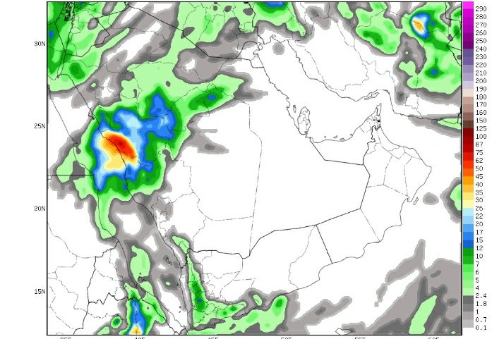 هطول أمطار على بعض مناطق المملكة الأسبوع القادم