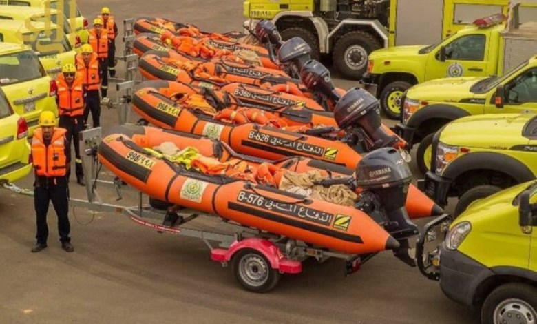 الدفاع المدني ينتشل جثة طفل غرق بسيول حائل