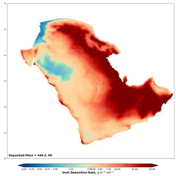 الغبار الكبير يقلل نشاط اللوحات الشمسية على هذه المناطق