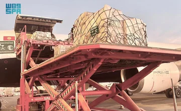 الطائرة الإغاثية الـ 21 تستقر في مطار العريش المصري