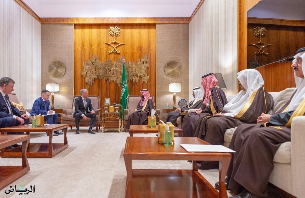 ولي العهد يستضيف رئيس مجلس الدوما للجمعية الفيدرالية في روسيا الاتحادية