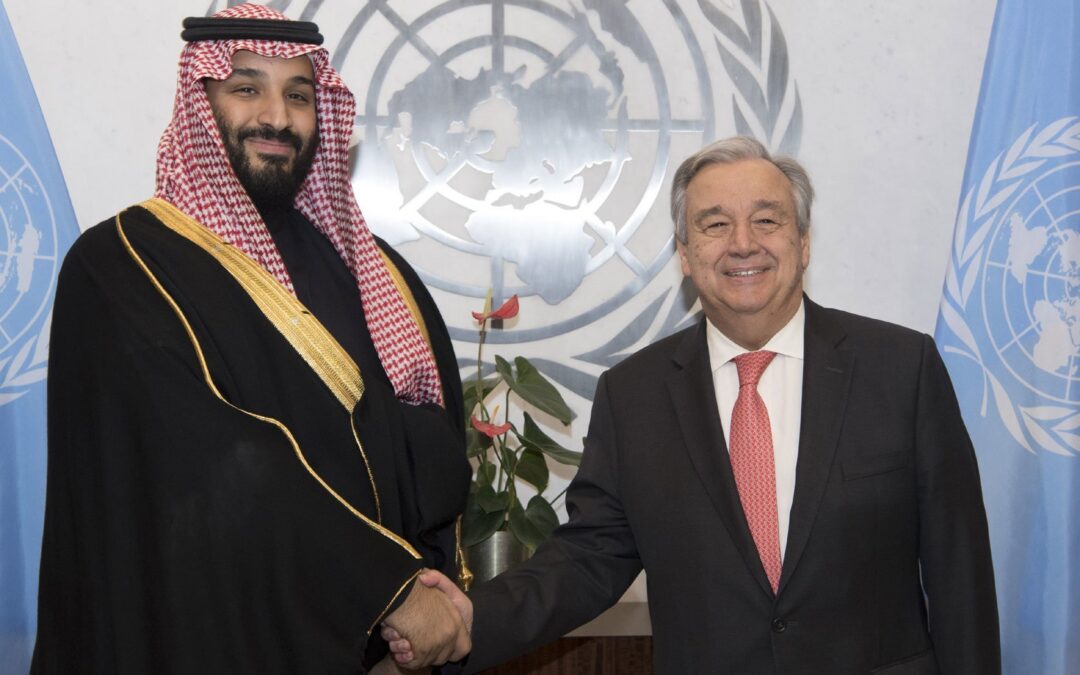 سمو ولي العهد يتلقى اتصالاً هاتفياً من الأمين العام للأمم المتحدة