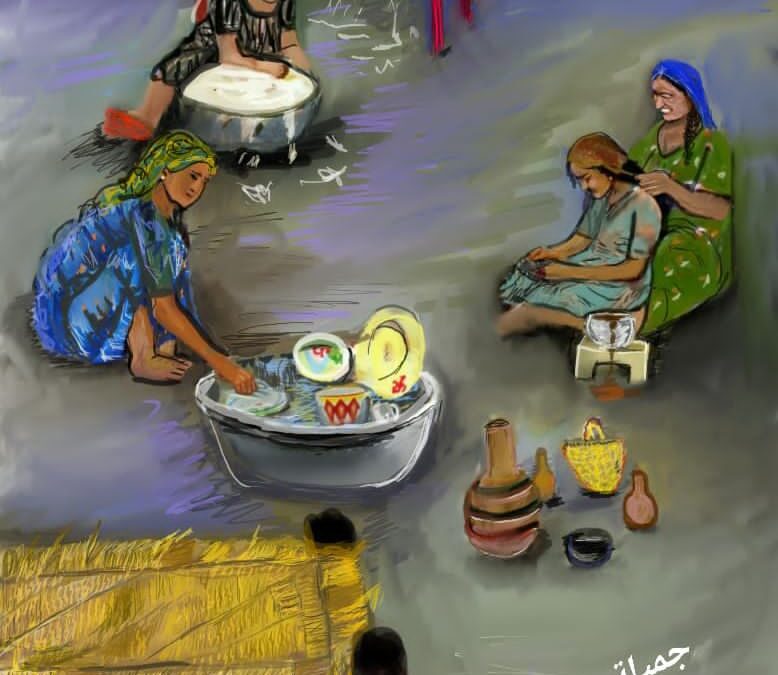 “رمضان قرَّب”.. لوحة فنية للفنانة التشكيلية جميلة عقيل