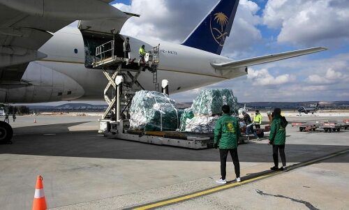 تمهيدًا لإدخالها غزة .. استقرار الطائرة الإغاثية السعودية الـ 47 في مطار العريش المصري