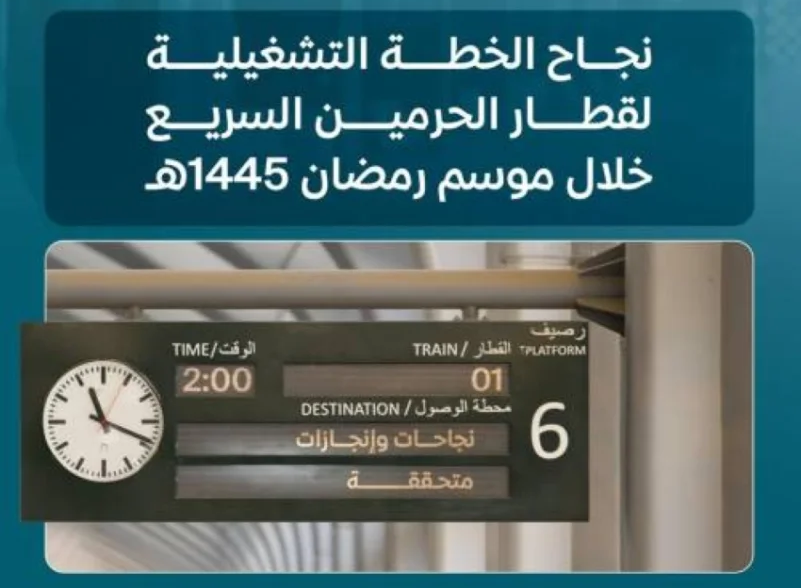 “سار”: نجاح الخطة التشغيلية لموسم رمضان