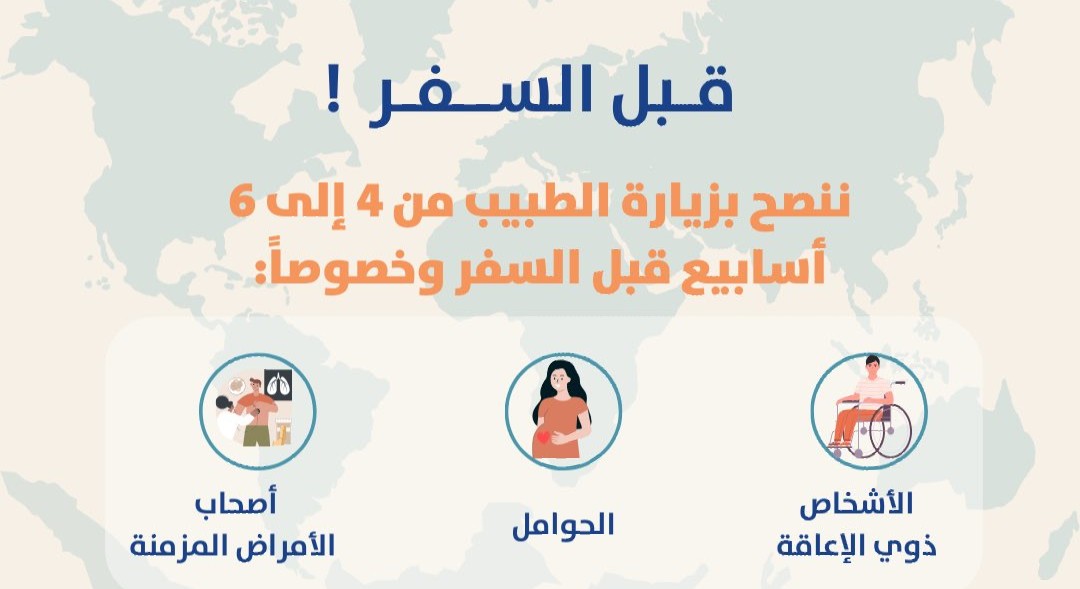 عليك زيارة الطبيب قبل السفر بـ4 أسابيع