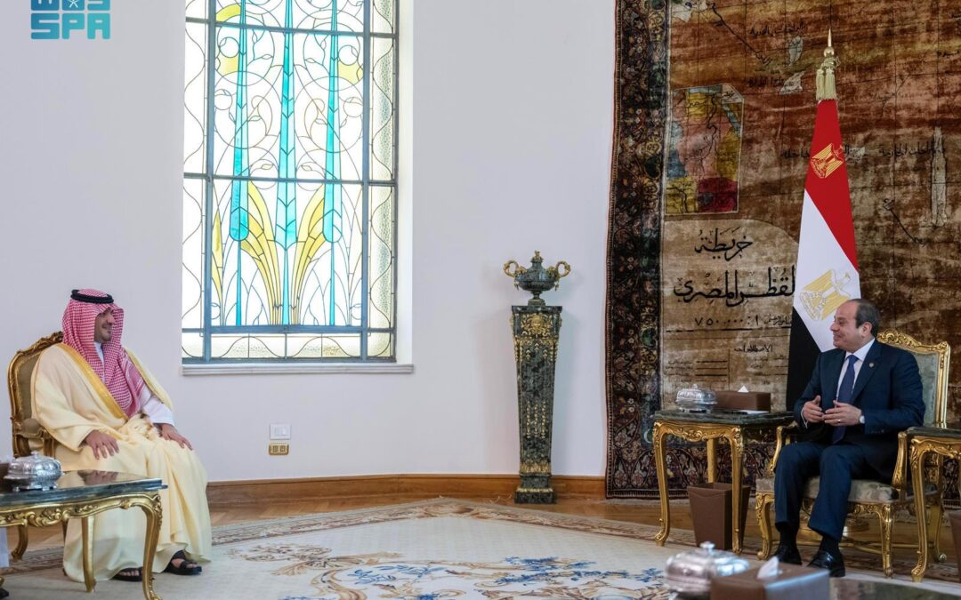 بتوجيه من القيادة.. الأمير عبدالعزيز بن سعود يلتقي الرئيس المصري بالقاهرة
