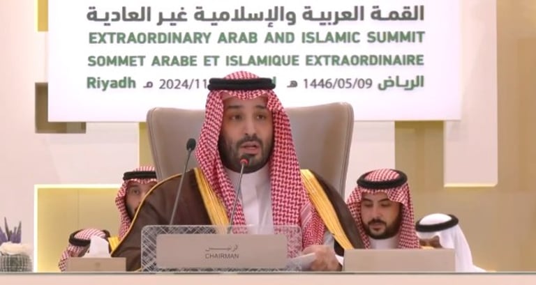 ولي العهد من قمة الرياض: نطالب بإنهاء الاحتلال الإسرائيلي للأراضي الفلسطينية