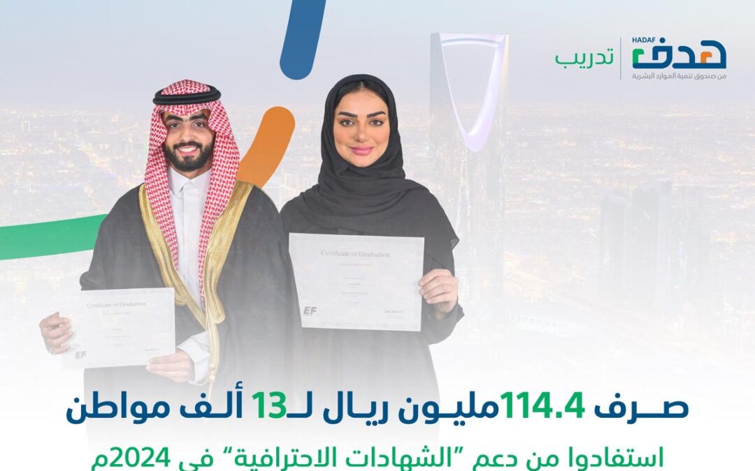 صرف 114.4 مليون ريال لأكثر من 13 ألف مواطن استفادوا من منتج “الشهادات الاحترافية”