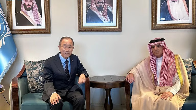 “الجبير” يلتقي بان كي مون ورئيس وزراء جزر سليمان في نيويورك