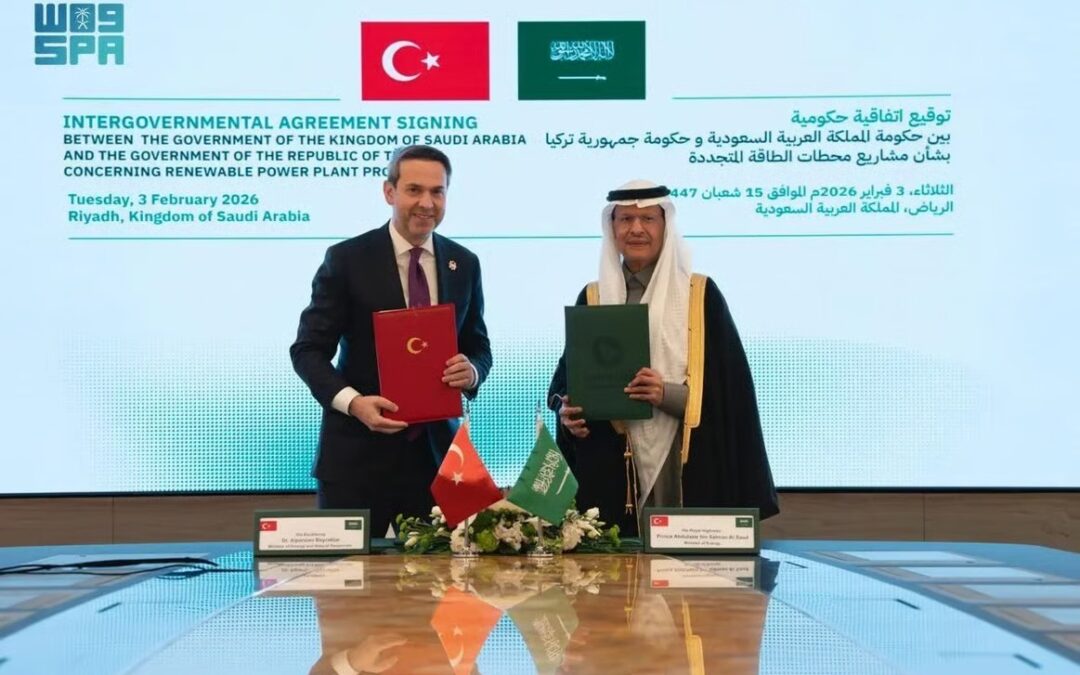 اتفاق سعودي تركي لتطوير محطات طاقة متجددة بقدرة 5000 ميجاواط