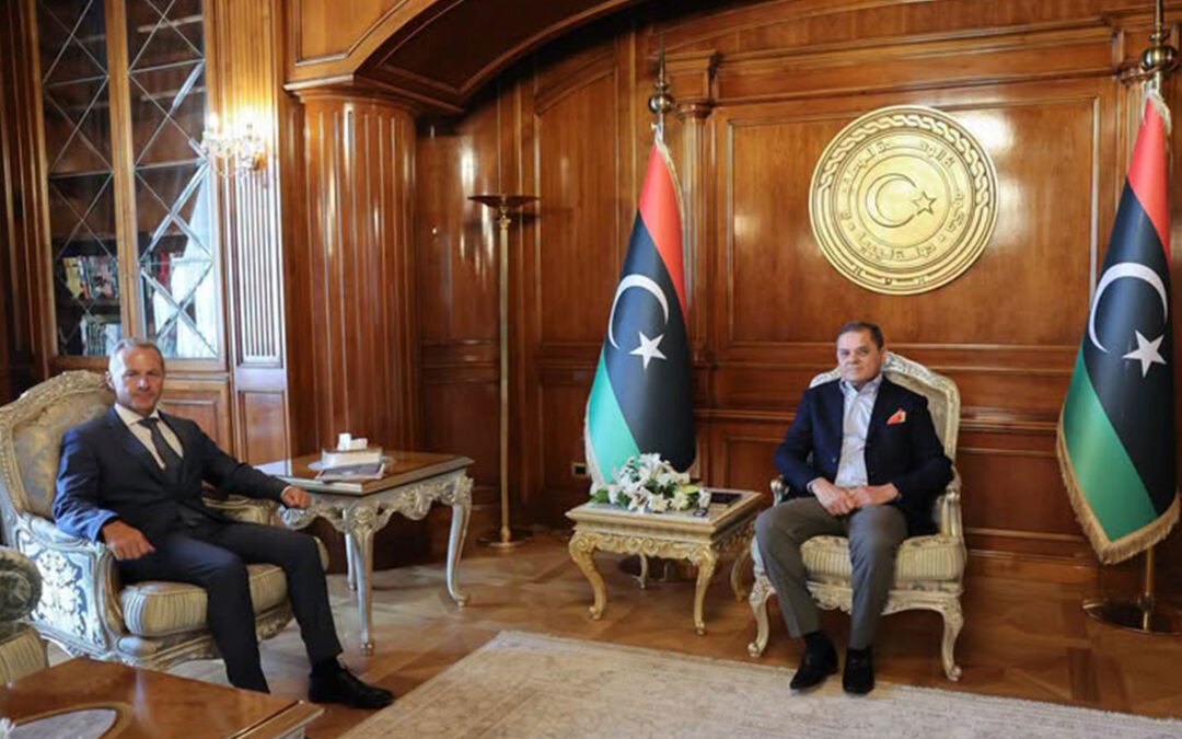 الدبيبة والمنفي يبحثان مع مبعوث فرنسي توحيد مؤسسات الدولة في ليبيا