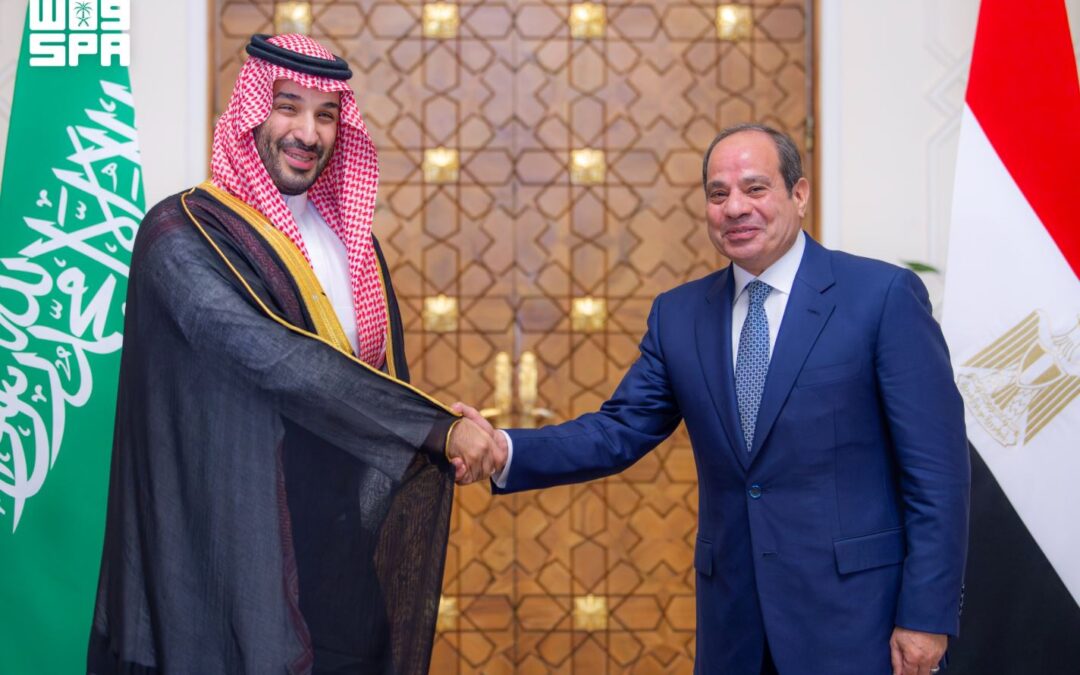 ولي العهد يلتقي الرئيس المصري ويعقدان لقاءً ثنائيًا وجلسة مباحثات موسعة