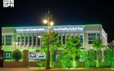 مباني ومرافق تبوك تتزين بالأخضر احتفاءً باليوم الوطني السعودي